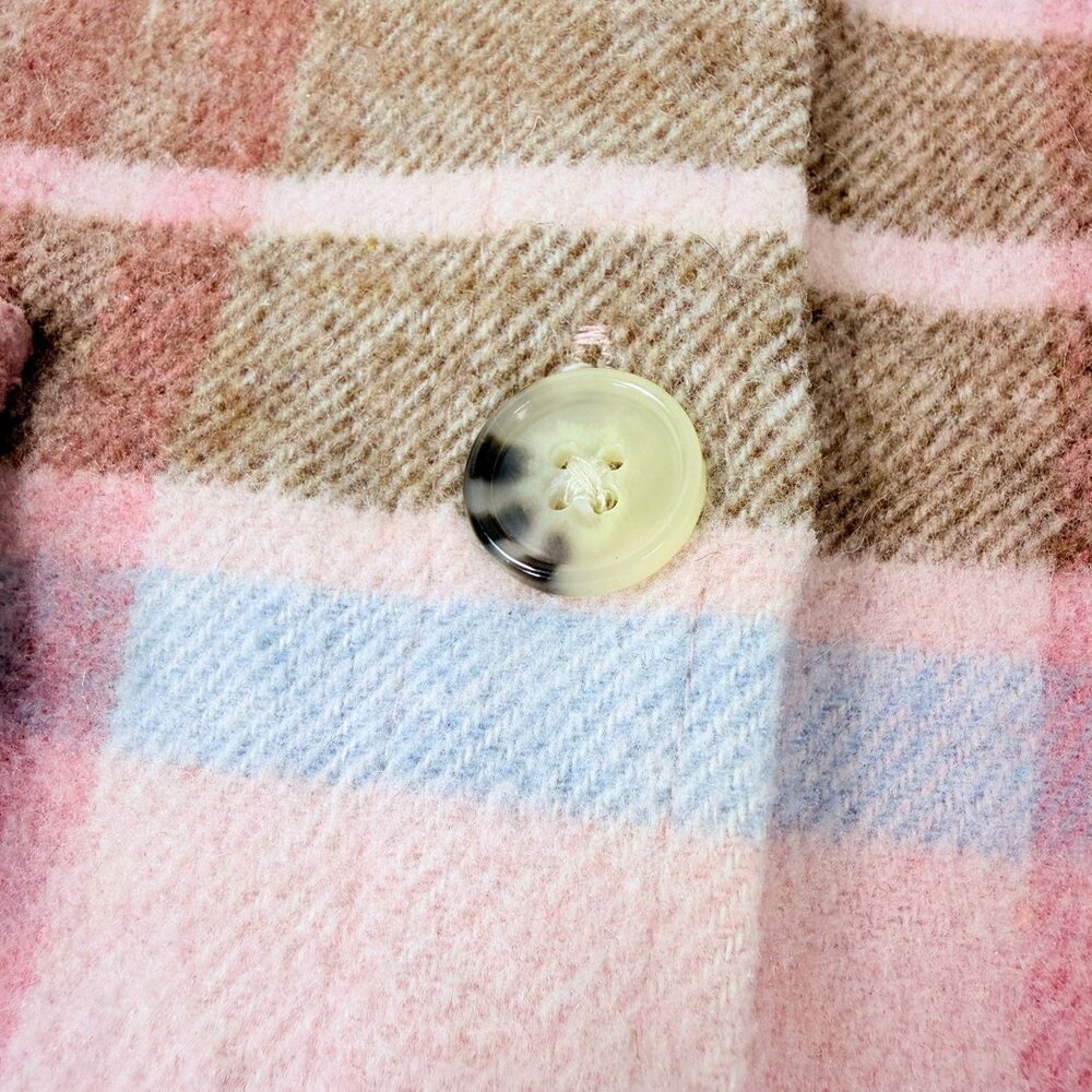Barbiecore Shacket Pink Plaid Retro‎ Logo Oversized Flannel Barbie Small - Picture 10 of 11